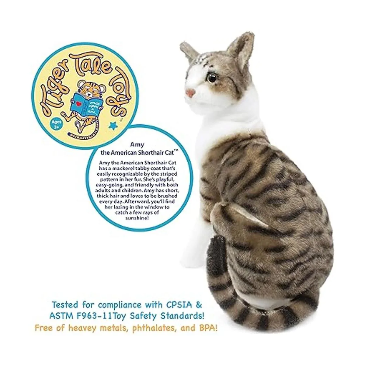 Tiger Tale Toys Amy The American Shorthair Cat Peluche de_3