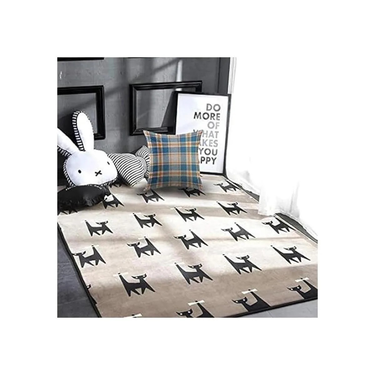 Mugod Funda de almohada cuadrada decorativa a cuadros_4