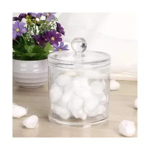 Hipewe Organizador de bolas de algodón y hisopo con tapa_7