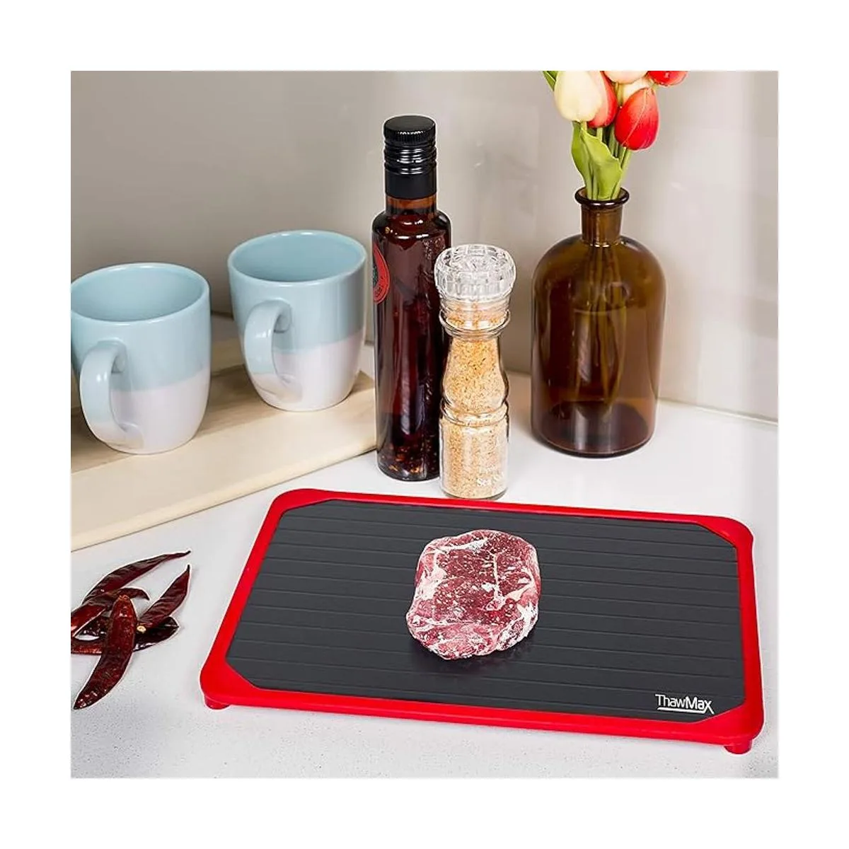 ThawMax Rapid Defrosting Tray Defrost Chicken Steak and_5