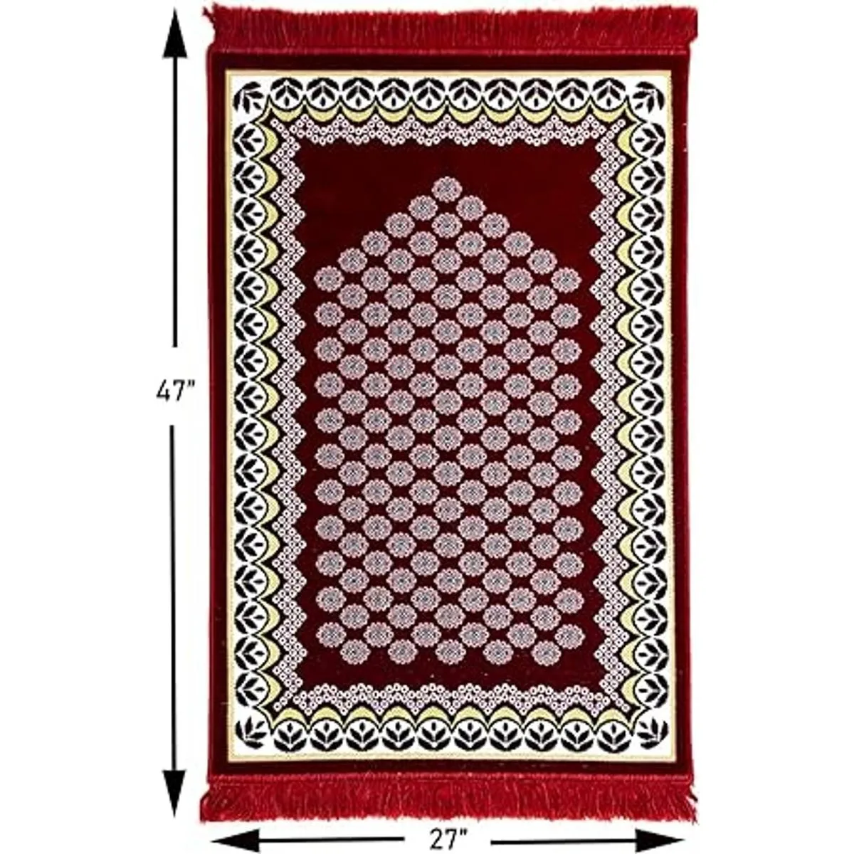 Modefa Alfombra de oración libre con gorro y cuentas de_3