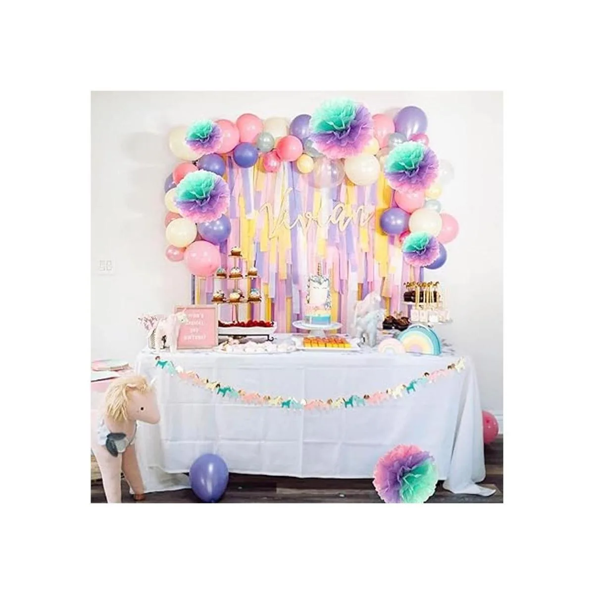 Fonder Mols Flores de papel de seda esponjoso pompones de_6