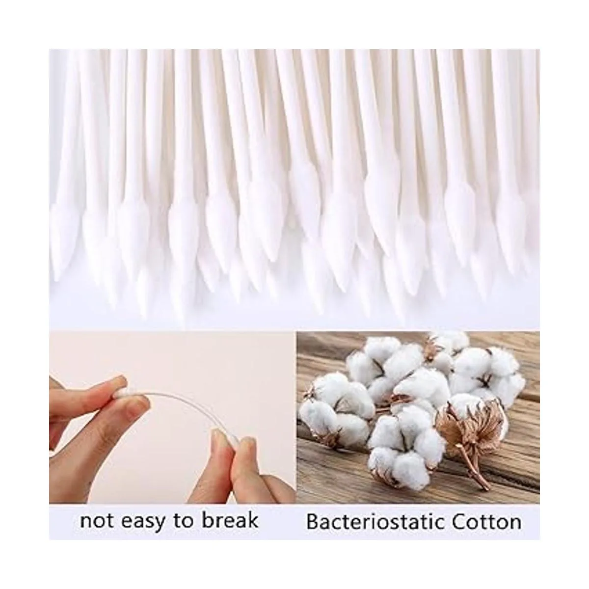 Hisopos de algodón puntiagudos con puntas en Q de doble_2