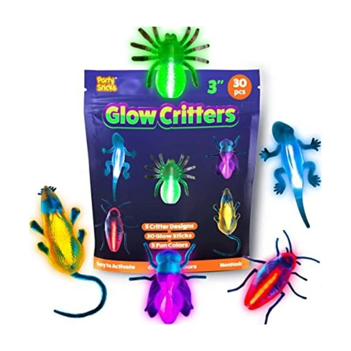 PartySticks Glow Critters Paquete de 30 juguetes para_1
