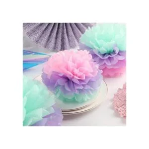 Fonder Mols Flores de papel de seda esponjoso pompones de_2