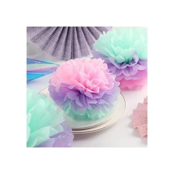 Fonder Mols Flores de papel de seda esponjoso pompones de_2