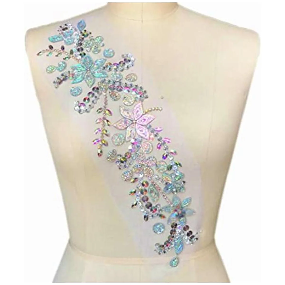 Parches de cristal brillante hechos a mano de 3.9 x 16.5_1