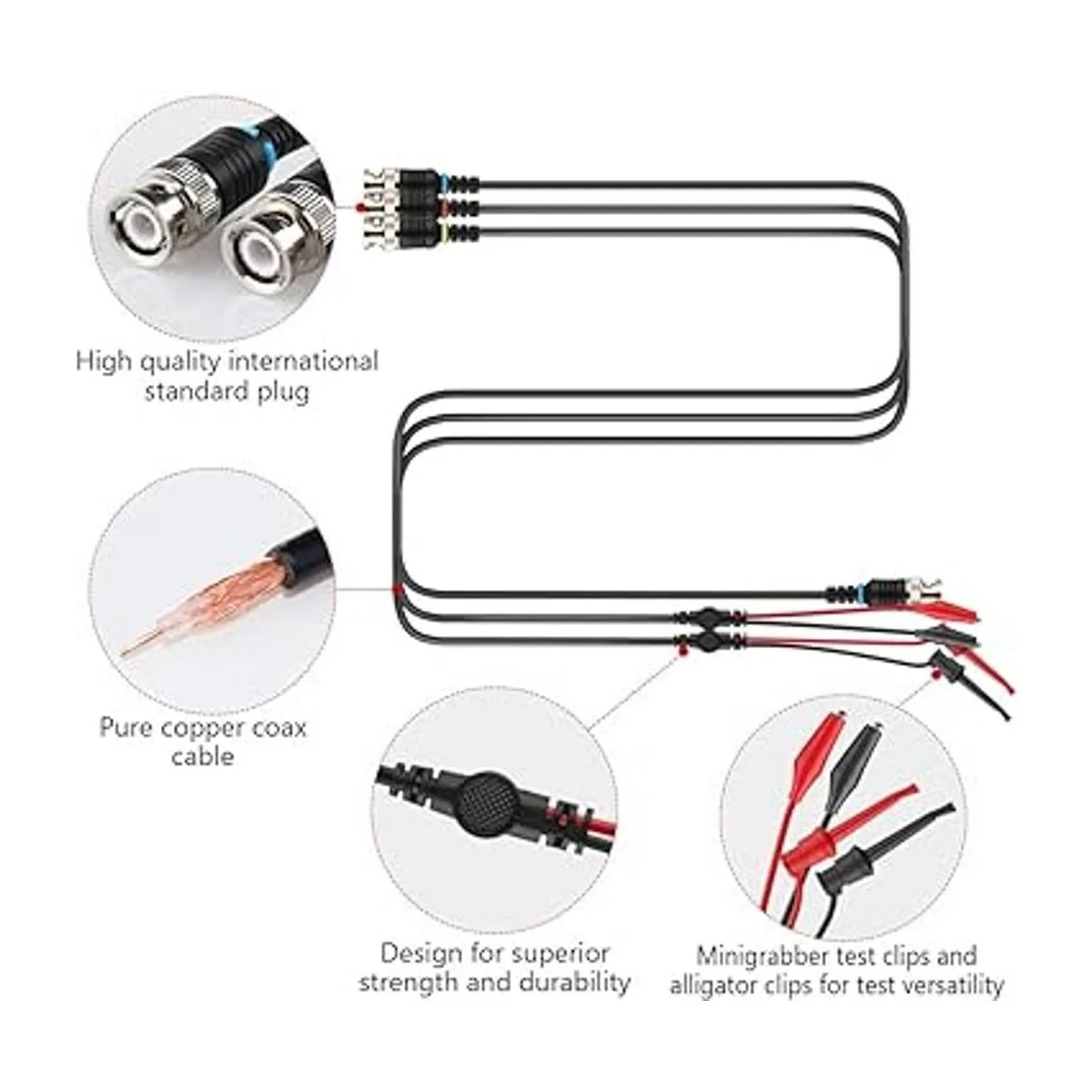 Micsoa Juego de cables de prueba BNC sondas de_2