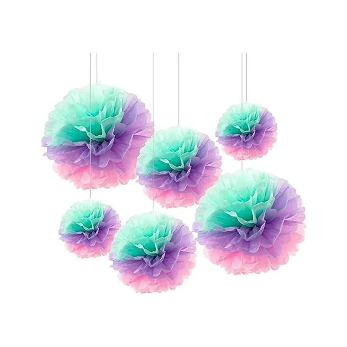 Fonder Mols Flores de papel de seda esponjoso pompones de_1