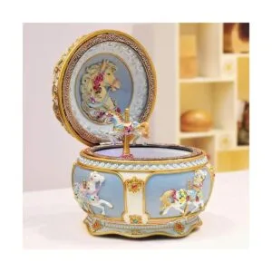 Briskfeel Caja de música clásica de carrusel con luces LED_2