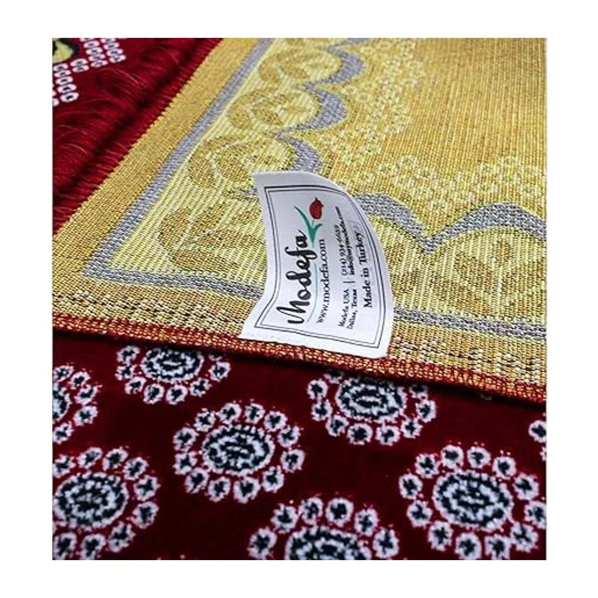 Modefa Alfombra de oración libre con gorro y cuentas de_4