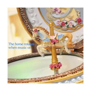 Briskfeel Caja de música clásica de carrusel con luces LED_3