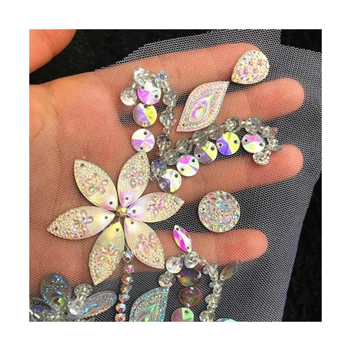 Parches de cristal brillante hechos a mano de 3.9 x 16.5_5