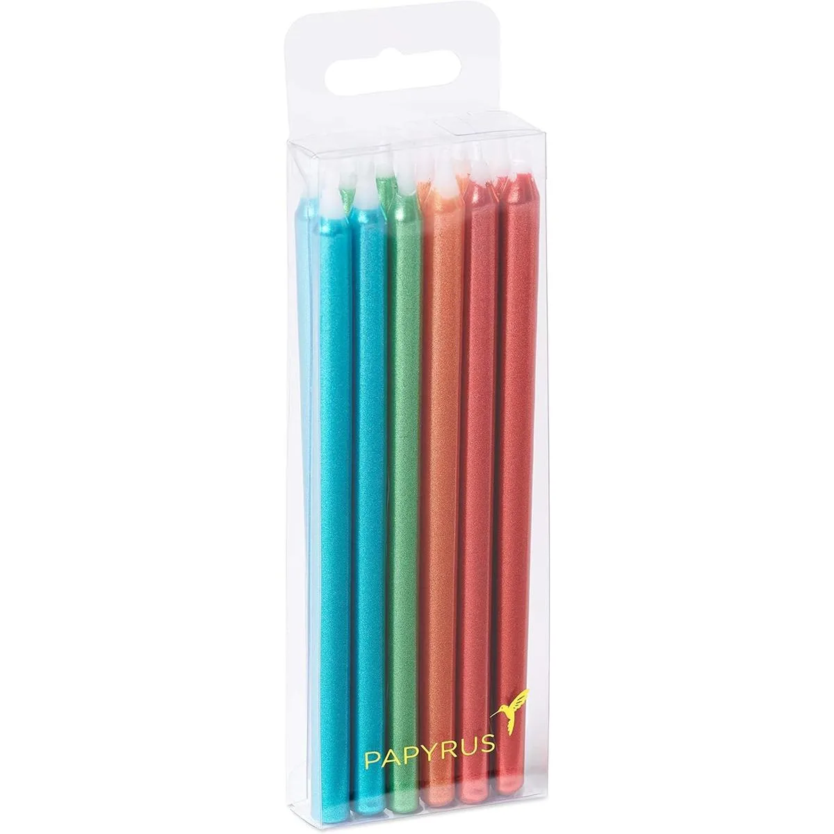 Papyrus Velas de cumpleaños azul metálico verde naranja_2