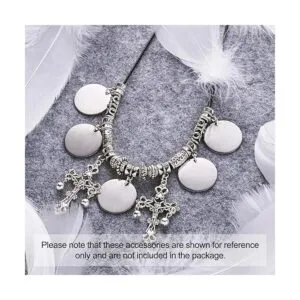 Pandahall 50 colgantes de acero inoxidable 304 en blanco_6