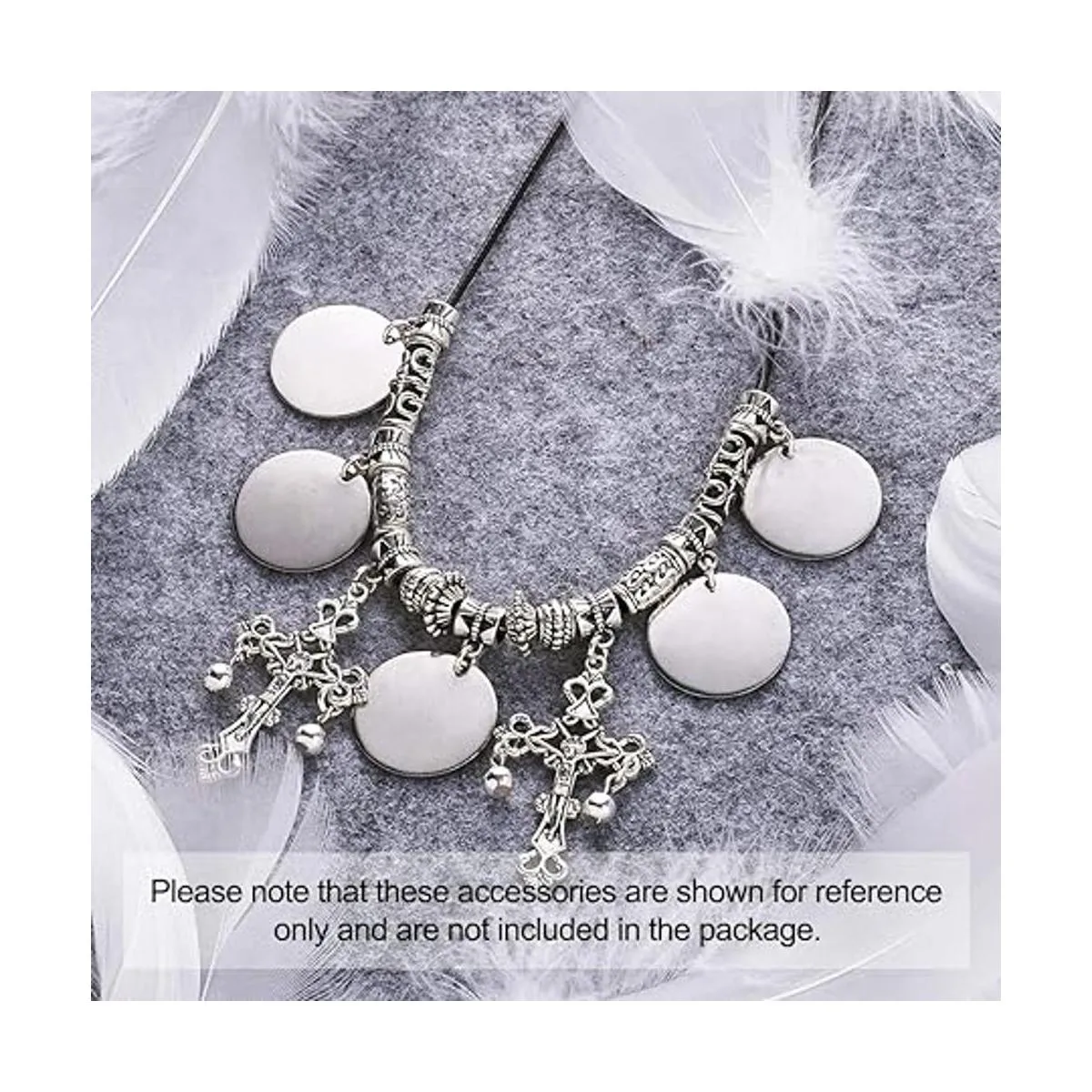 Pandahall 50 colgantes de acero inoxidable 304 en blanco_6