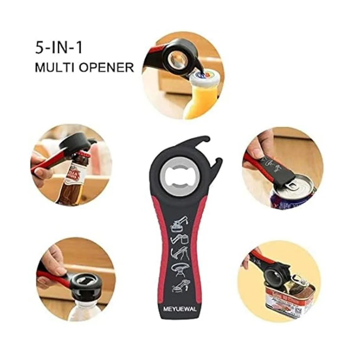 Abrelatas 5 en 1 kit de abridor de botellas multifunción_3