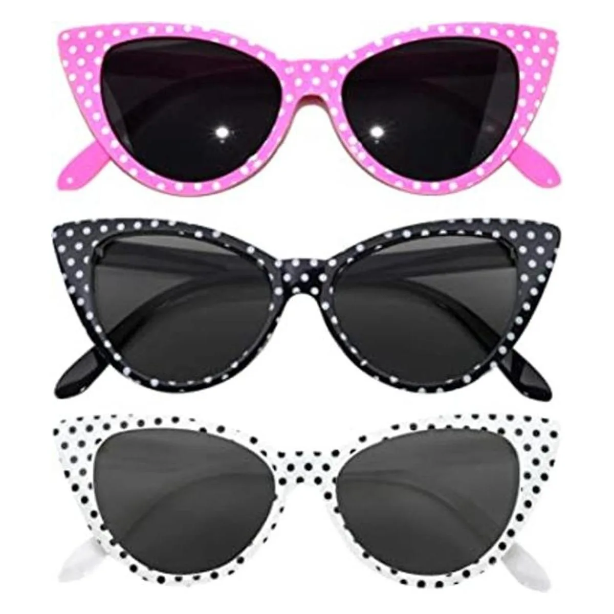 Señoras 3 pares gafas de sol ojo de gato mezcla colores_1