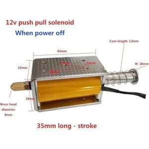 Solenoide de empuje 12 V CC 1.378 in de largo_3