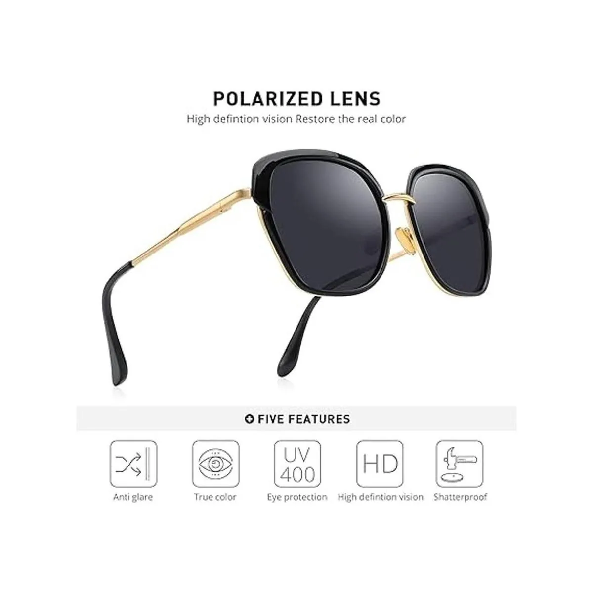 OLIEYE Gafas de sol polarizadas vintage con marco de_5