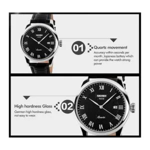 Reloj de cuarzo para hombre número romano casual de_4