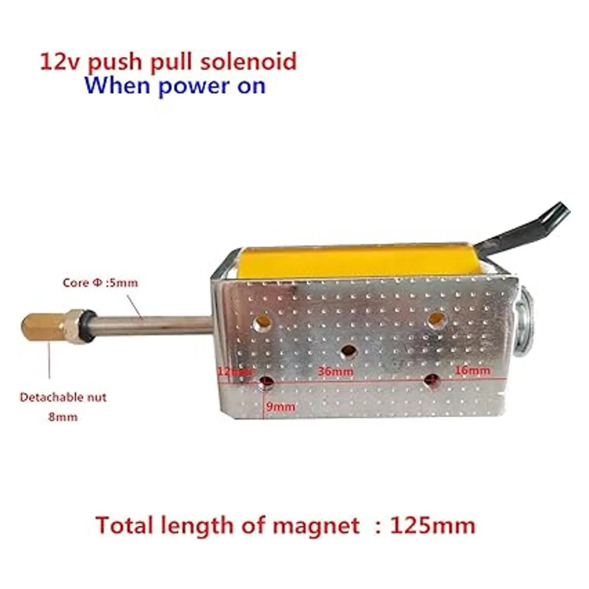 Solenoide de empuje 12 V CC 1.378 in de largo_4
