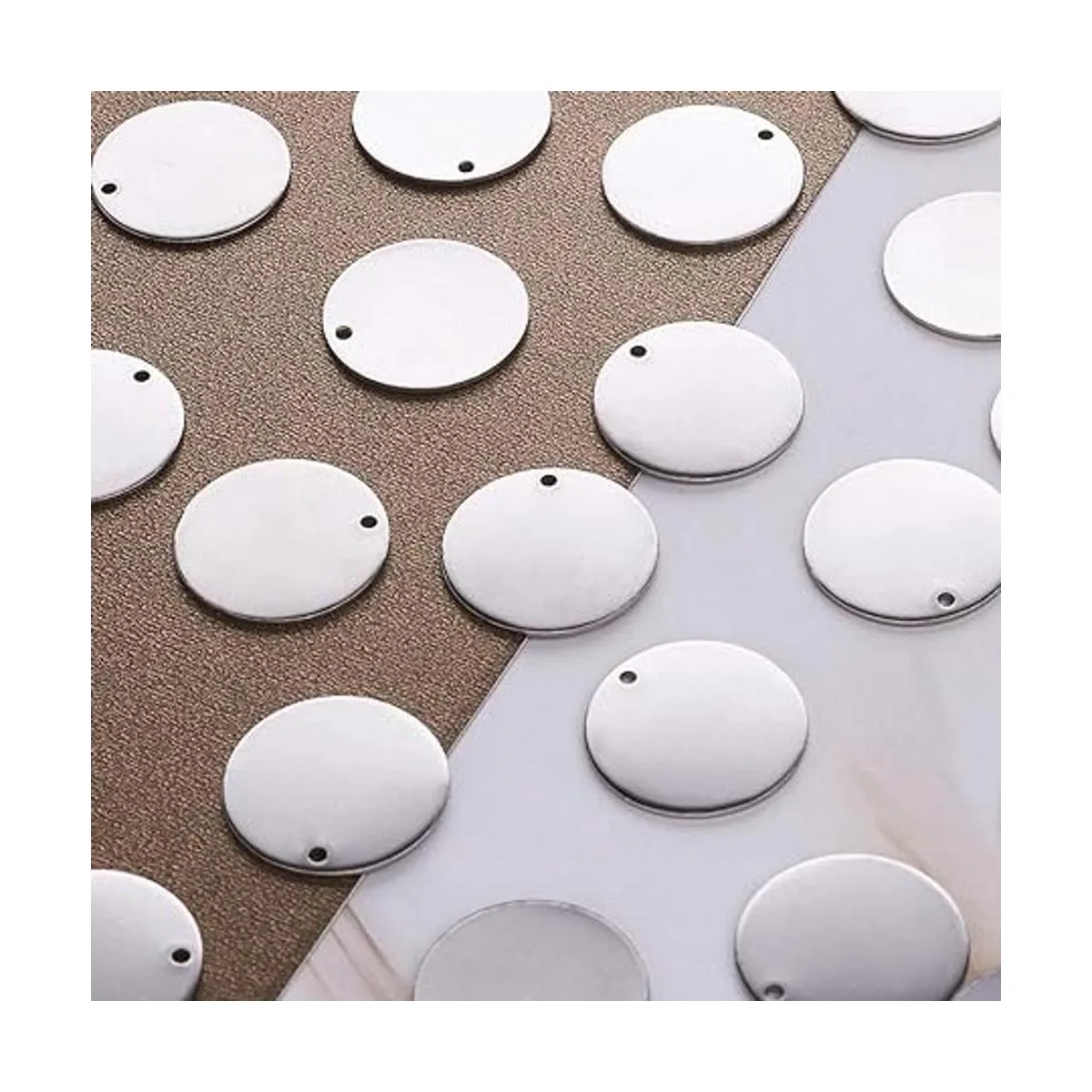 Pandahall 50 colgantes de acero inoxidable 304 en blanco_2