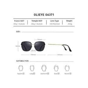 OLIEYE Gafas de sol polarizadas vintage con marco de_2