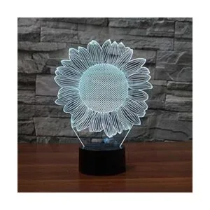 Lámpara de mesa 3D con forma de girasol para decoración_4