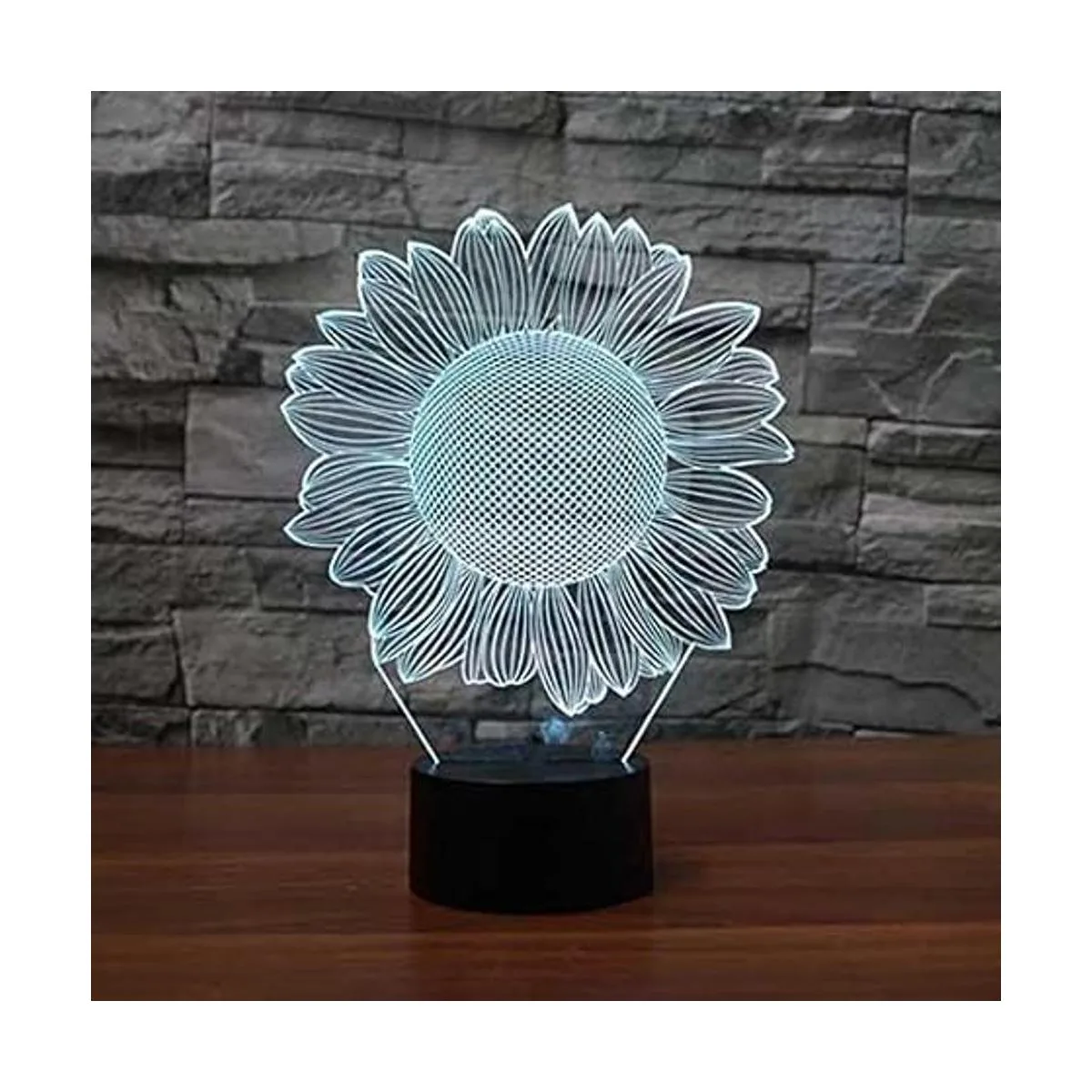 Lámpara de mesa 3D con forma de girasol para decoración_4
