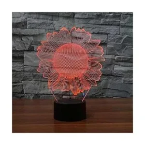 Lámpara de mesa 3D con forma de girasol para decoración_3