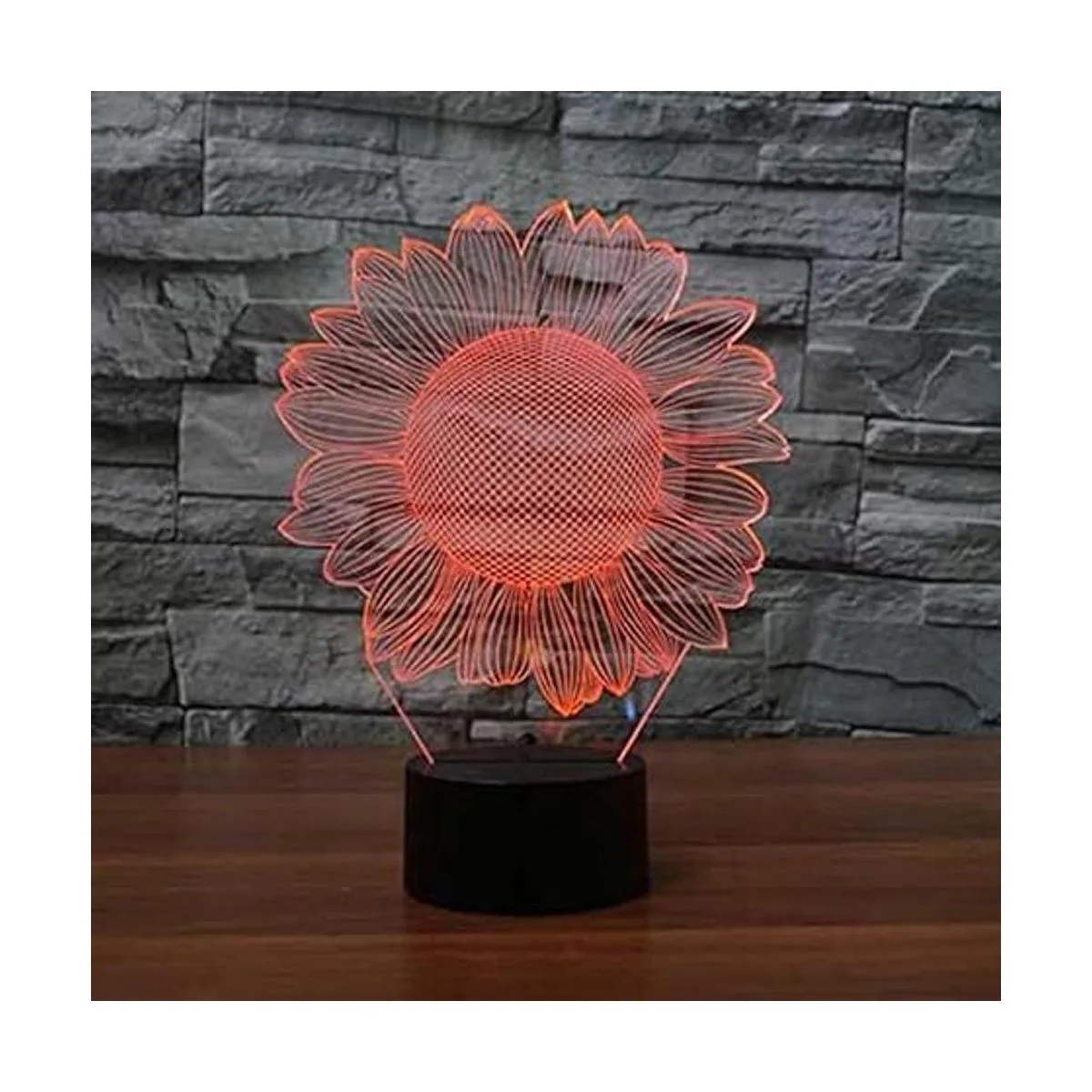 Lámpara de mesa 3D con forma de girasol para decoración_3