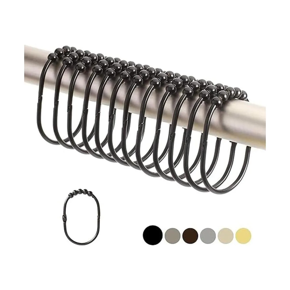 Juego de 2LB Depot de anillosganchos de cortina de ducha_1