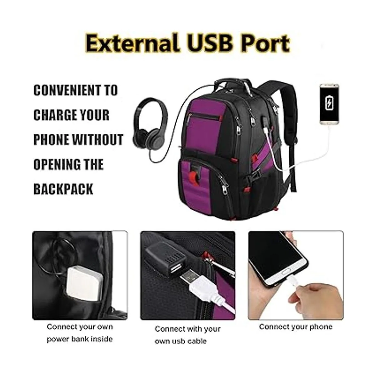 Mochila de viaje para laptop mochilas escolares grandes_2