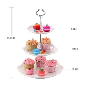 BonNoces Soporte para pasteles de porcelana con diseño en_2