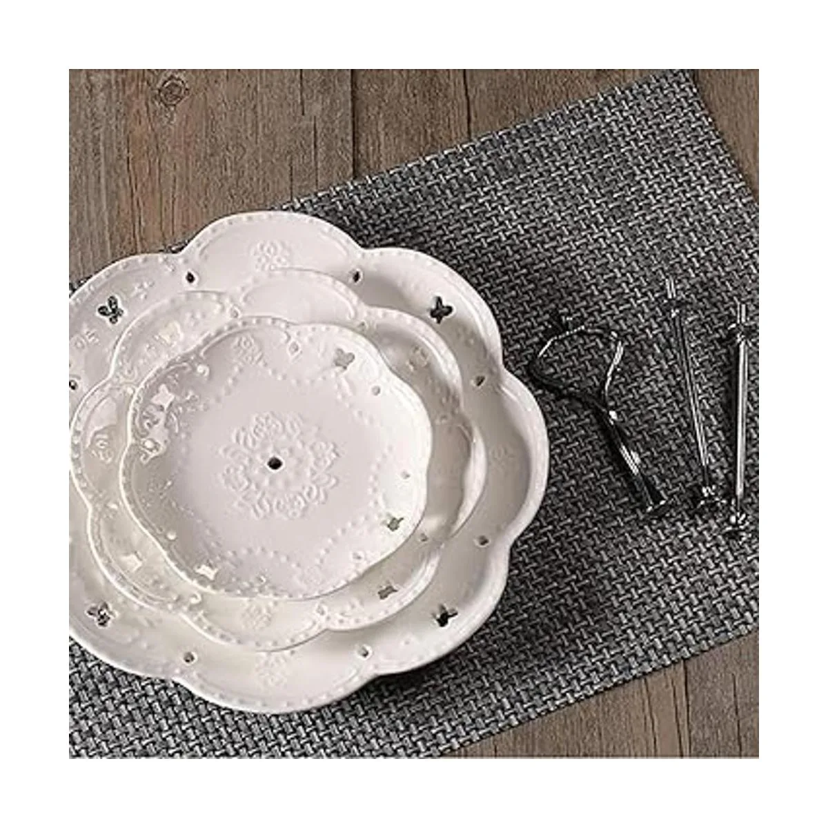 BonNoces Soporte para pasteles de porcelana con diseño en_4