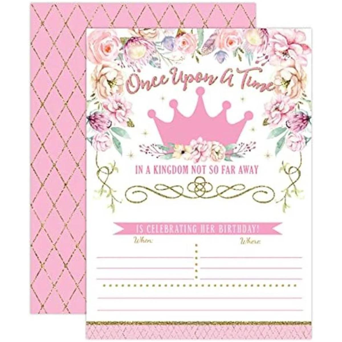 Invitaciones de cumpleaños de princesa para el primer_1
