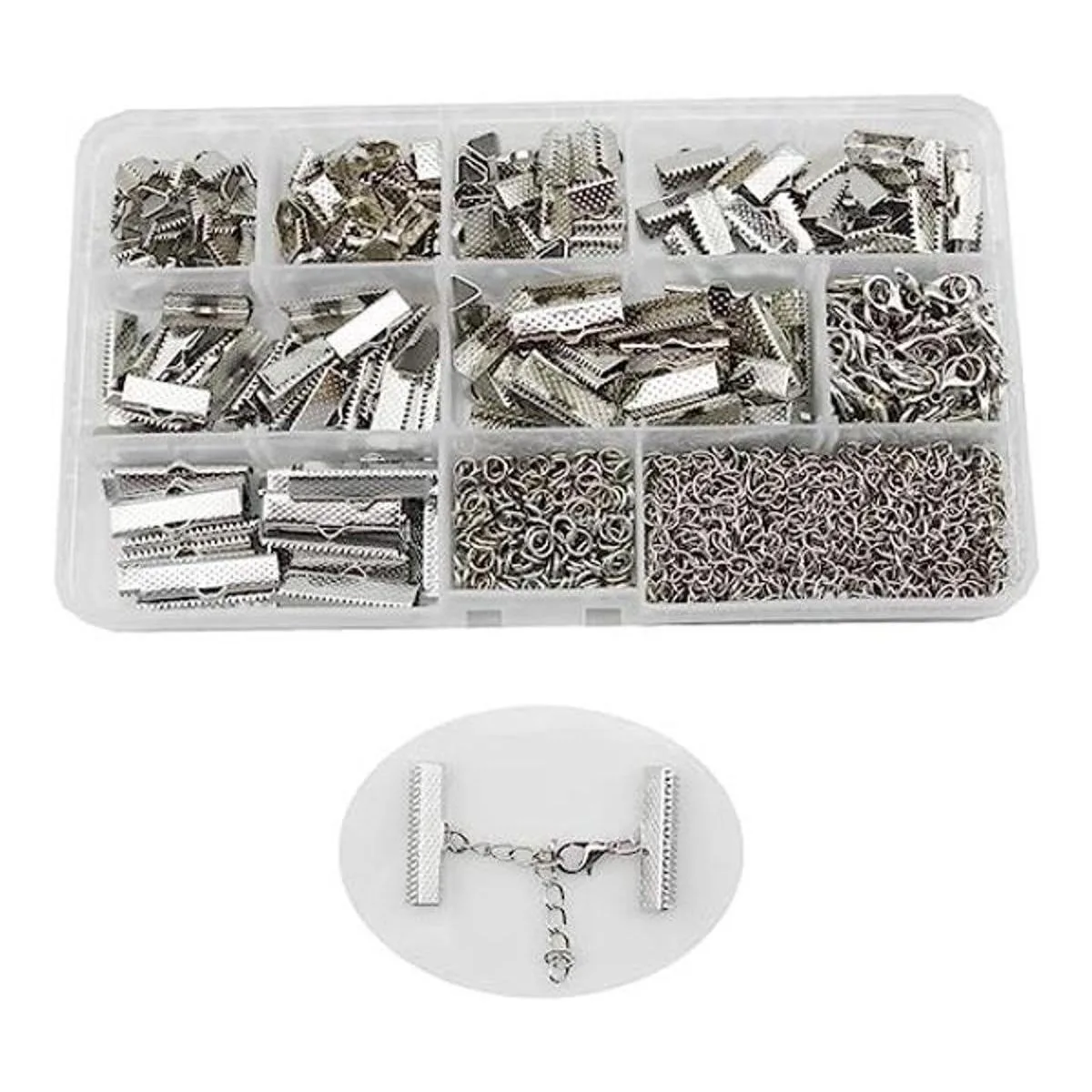 Inspirelle Juego de 100 extremos de rodio de varios_1