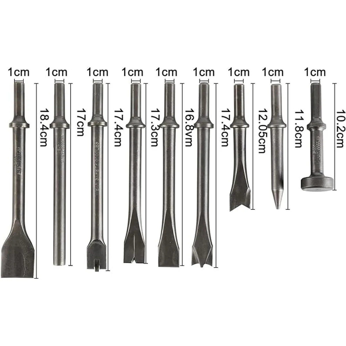 8MILELAKE Juego de cinceles neumáticos 9 piezas martillo_2