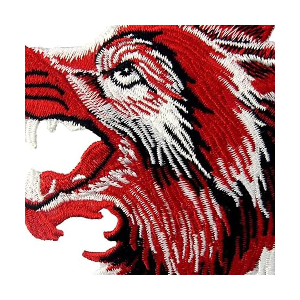 Parche bordado de lobo rugiendo para coser o planchar_2