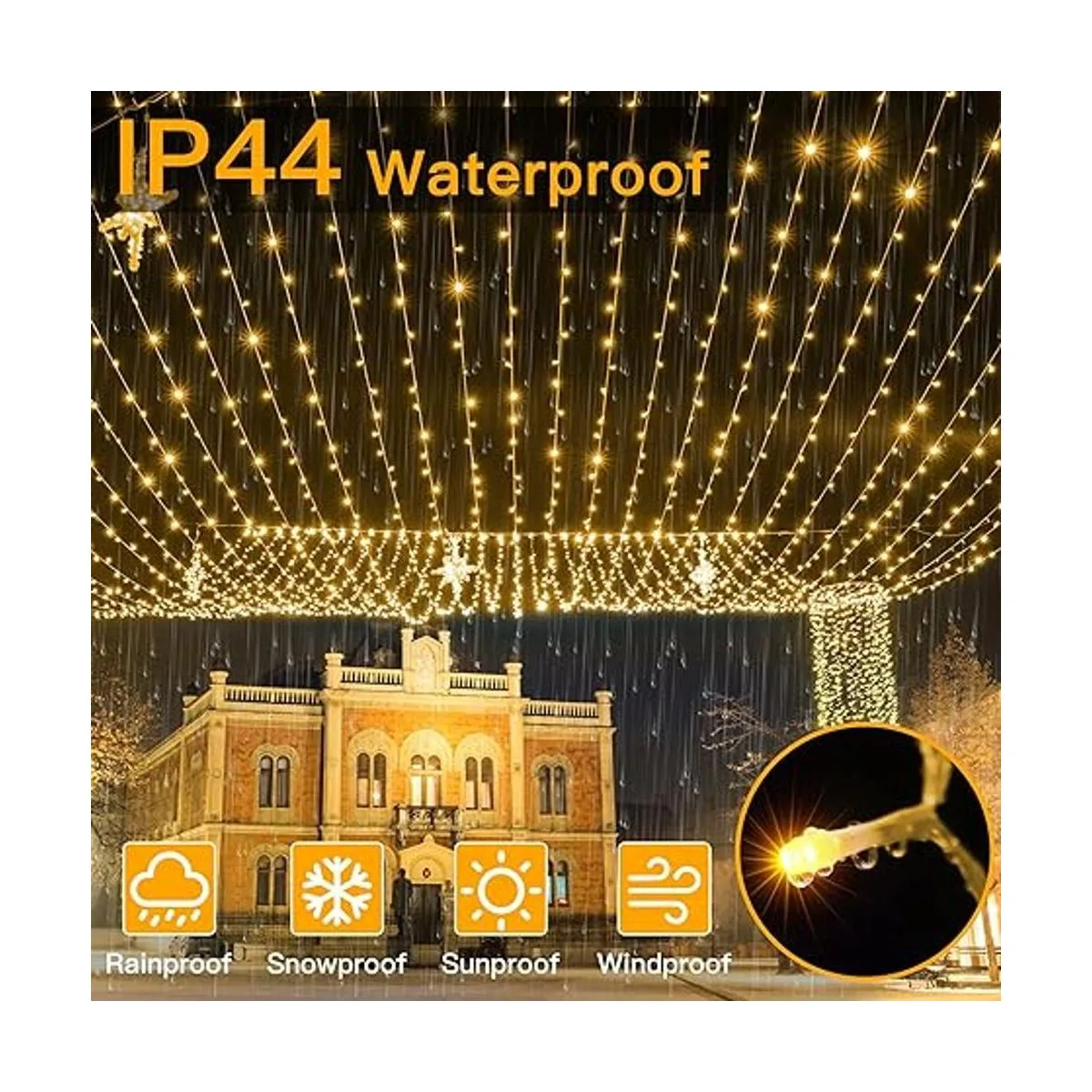 Ollny Cadena de luces de Navidad para exteriores 800 LED_4