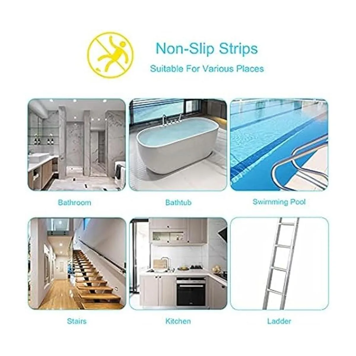 Fallaloe Calcomanías antideslizantes para tina 12 tiras_4