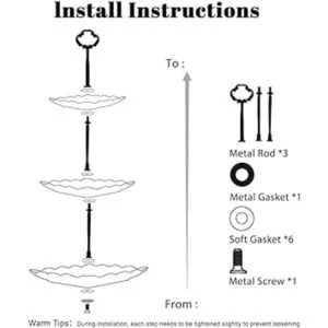 BonNoces Soporte para pasteles de porcelana con diseño en_5