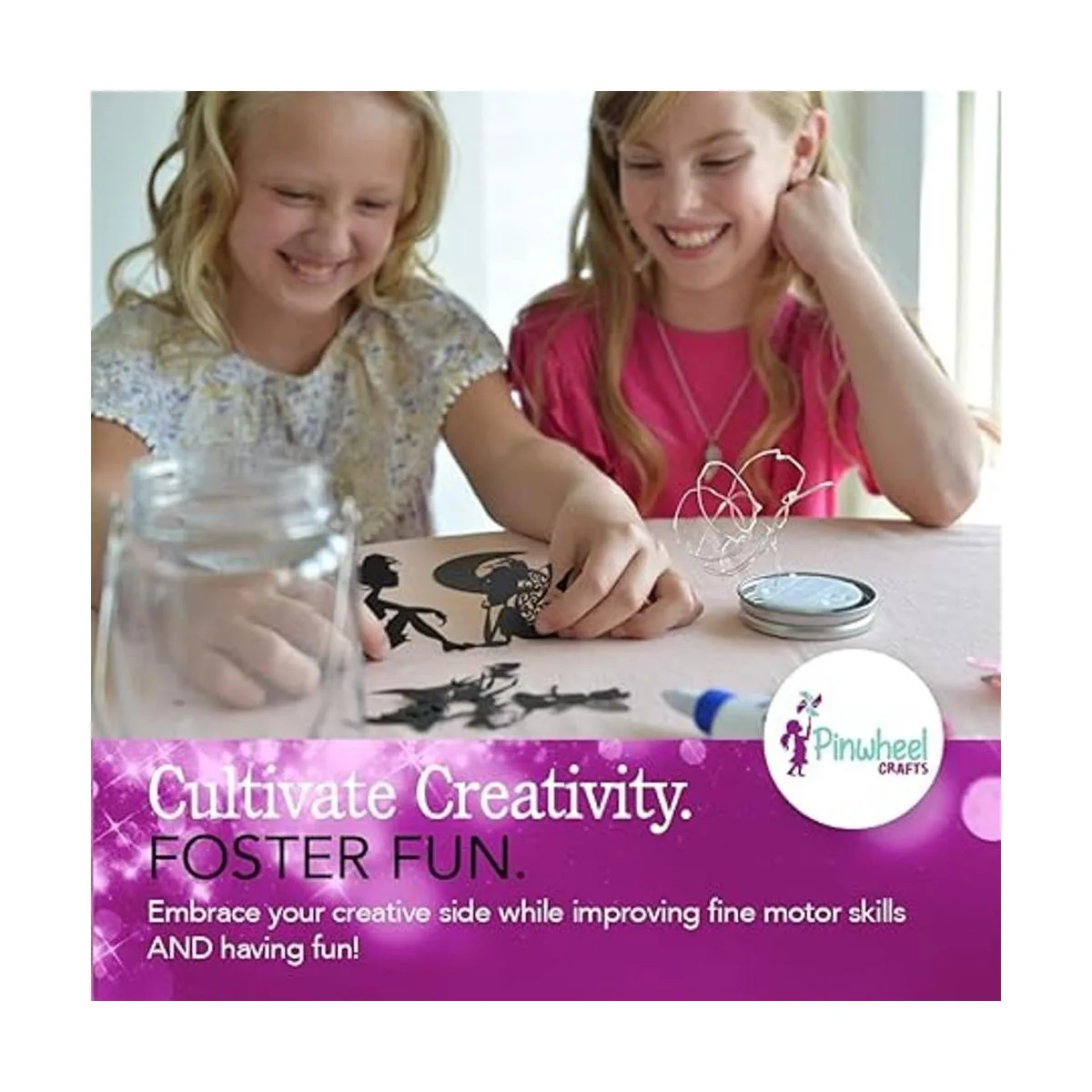 Pinwheel Crafts Kit de tarro de hadas divertido arte y_4