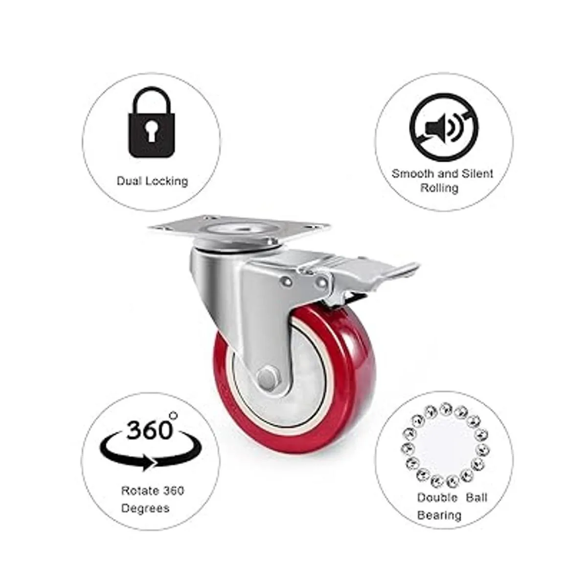 Juego de 4 ruedas giratorias de placa de 4 pulgadas 1800_2