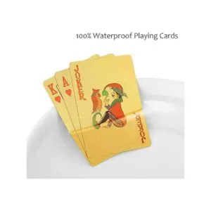 EAY Baraja de cartas dorada impermeable cartas de_2