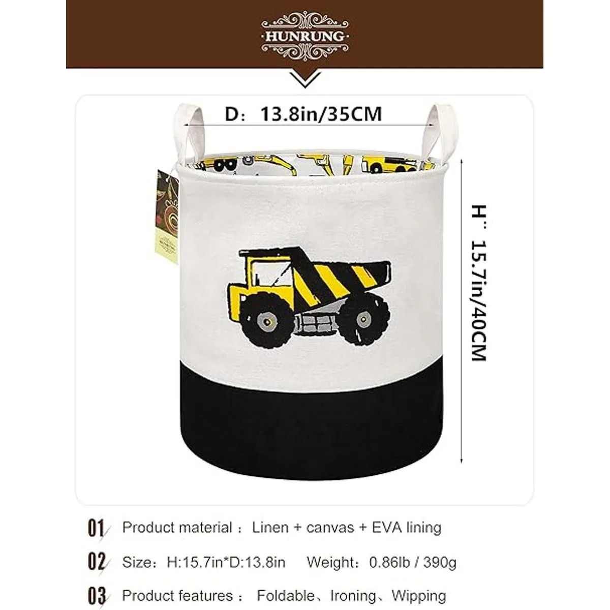 HUNRUNG Cesta grande para la lavandería contenedor_2