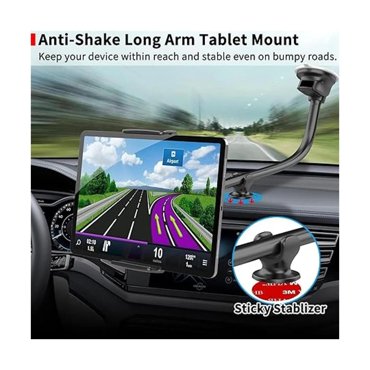 APPS2Car Soporte de auto para tablets o celulares de 7 a_2