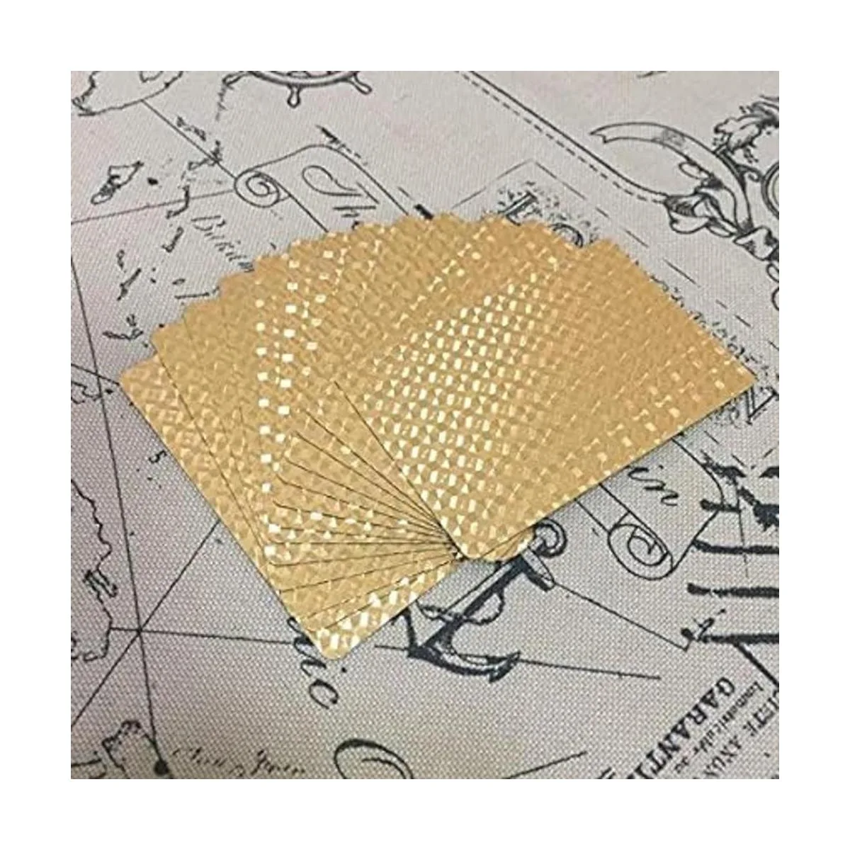 EAY Baraja de cartas dorada impermeable cartas de_4