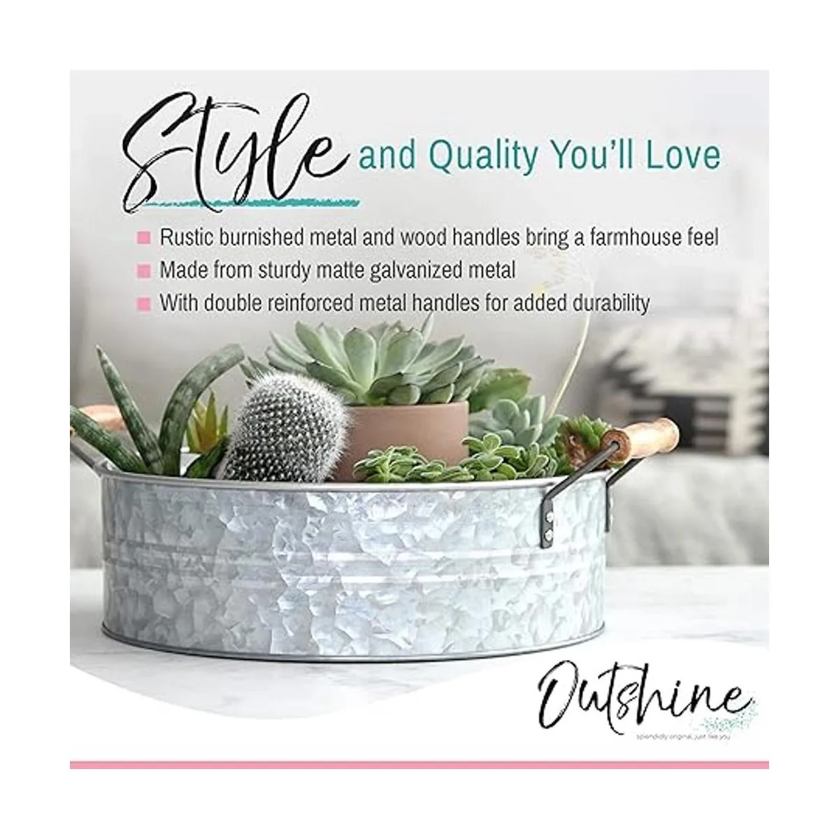Outshine Bandeja de metal galvanizado para almacenamiento_2